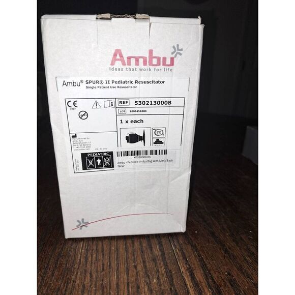 New Ambu Spur II Pediatric Infant Baby Resuscitator Pediatric Ambu Bag And Mask - Picture 3 of 6